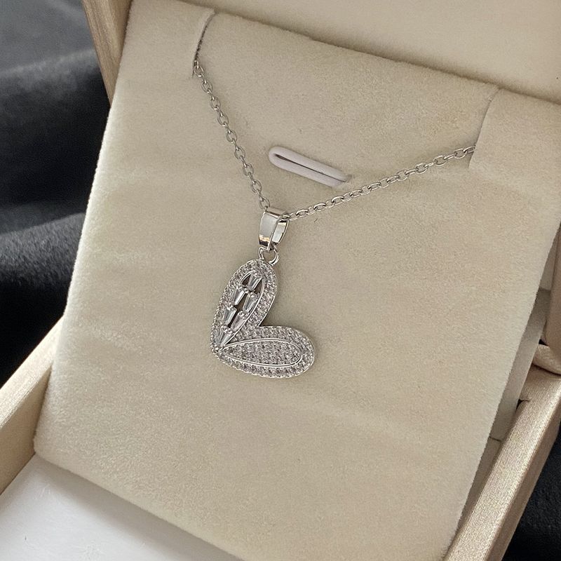 Aço titânio cor preservação temperamento cobre micro incrustado zircão flor borboleta colar curto OL versátil estilo elegante clavícula corrente_voghion.com