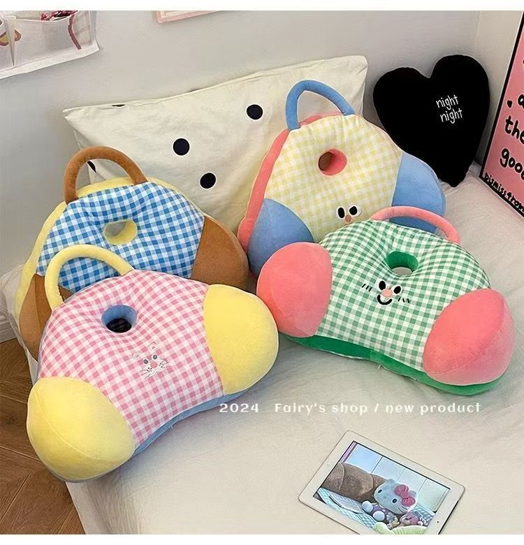 Coussin lombaire créatif et mignon en dopamine, pour bureau, dossier, taille, dortoir, canapé, long, assis, chevet_voghion.com