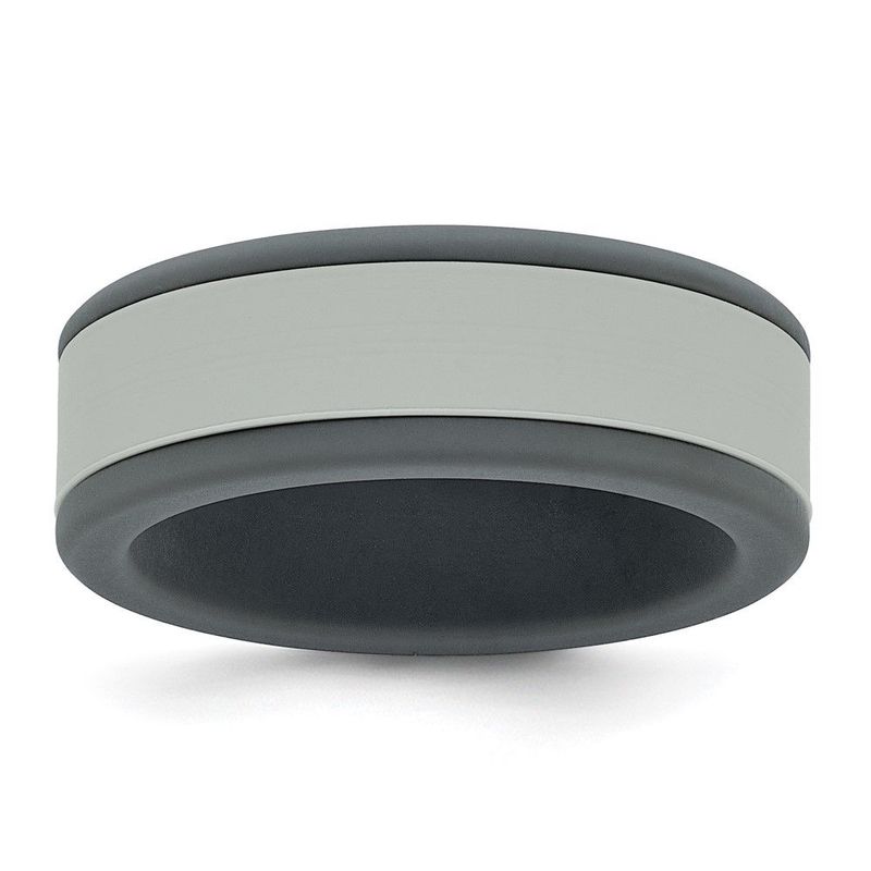 Silicone Grey With Removable Light Grey Center 8mm Band_voghion.com