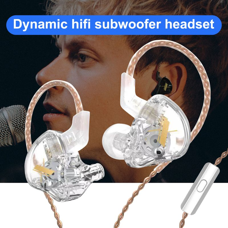 KZ EDX Wired Dynamic HiFi Stero Mega Bass Line Control Noise Reduction Universal In-ear Earphone for Gaming_voghion.com