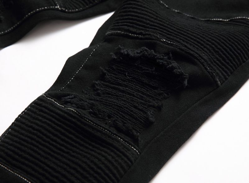 Kids’ Clothing Motorcycle Boy Black Stretch Straight Jeans_voghion.com