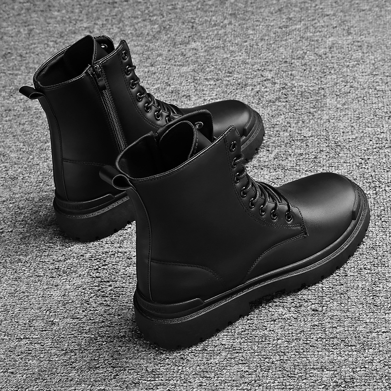 Automne hiver nouveau Martin bottes tendencia hommes haute bottes en cuir bottes de travail bottes de moto impermeables y antidérapant_voghion.com