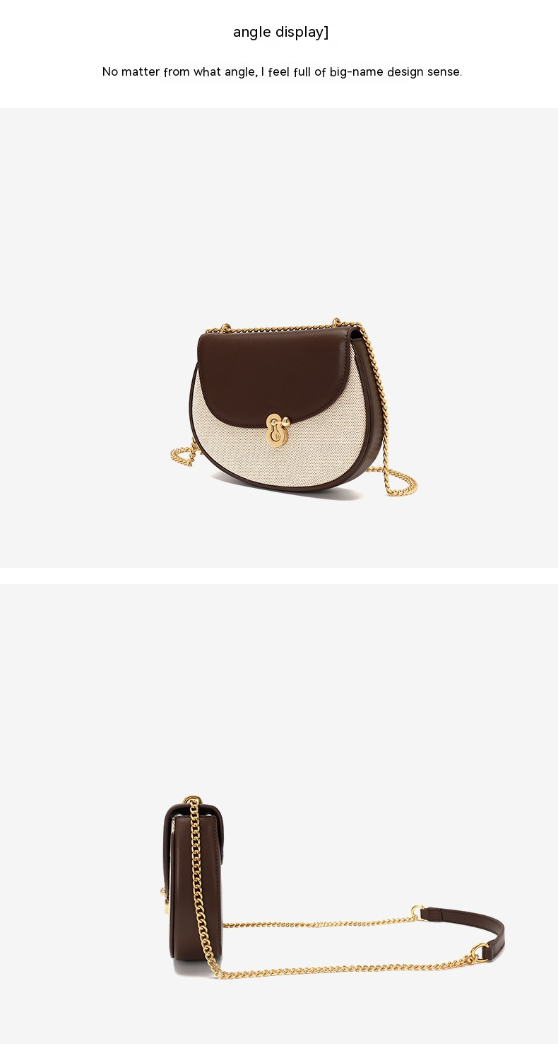 Nuova borsa da donna in vera pelle Borsa da donna versatile storta Design di nicchia Borsa a tracolla monospalla da donna Borsa da sella da donna a catena_voghion.com