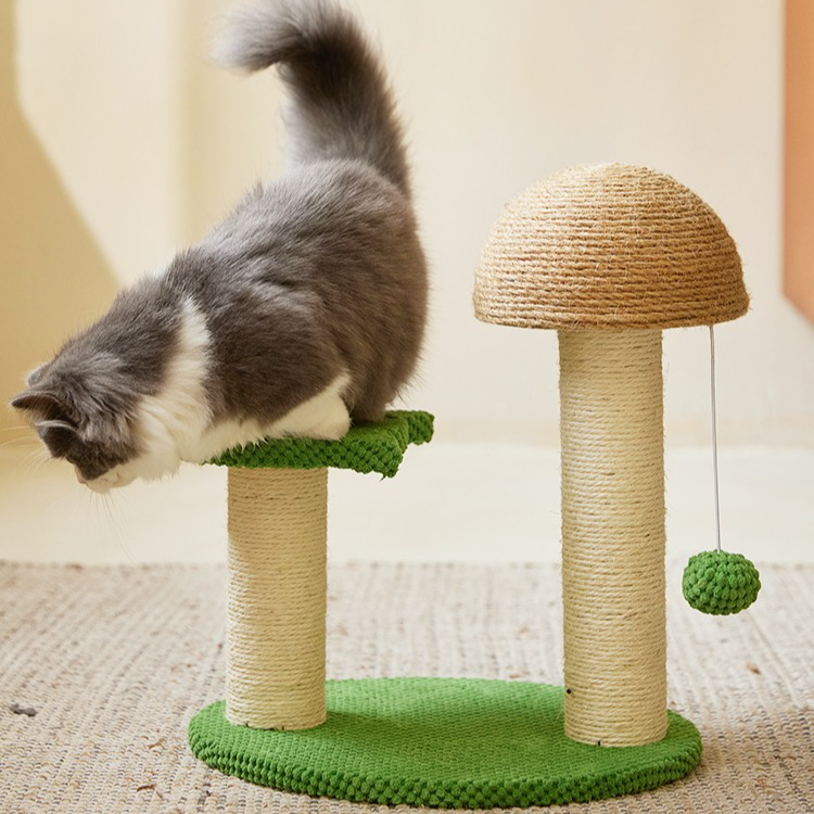 Cat supplies cat scratching post sisal post claw sharpening cat scratching board vertical L shaped integrated non chipping cat toy cat scratching ball_voghion.com