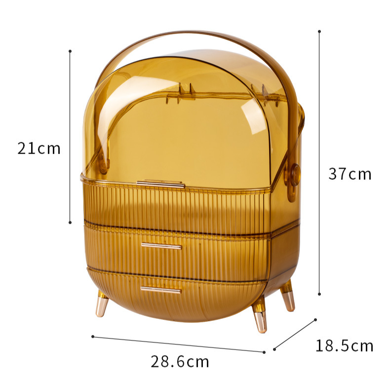 Cutie de depozitare transparentă pentru cosmetice, rezistentă la praf, sertar de capacitate mare, pentru ruj de birou, pentru îngrijirea pielii, sertar de depozitare._voghion.com