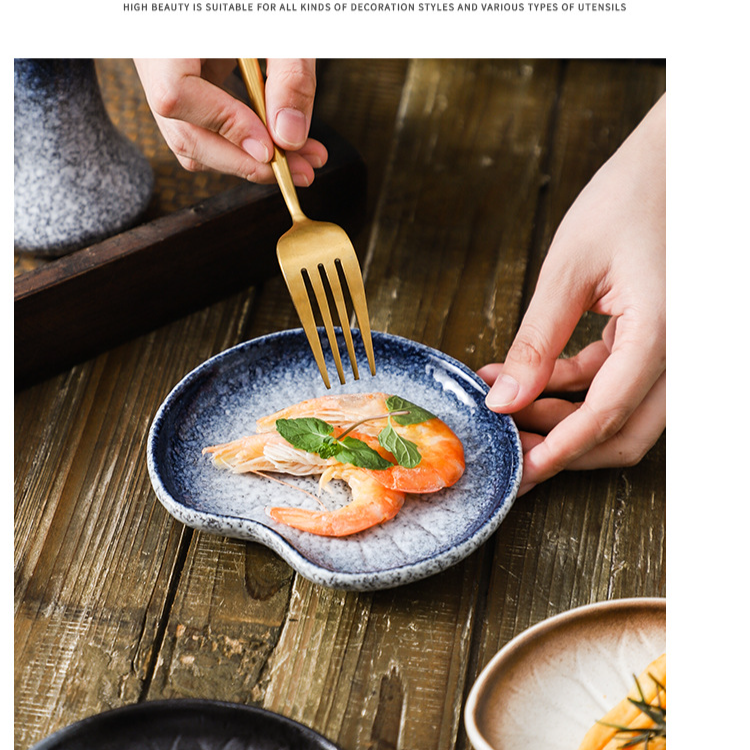 Dinner Plate Dessert Plate Cake Plate Ceramic Creative Snack Plate Tableware Bone Plate Afternoon Tea Melon Seeds Plate_voghion.com