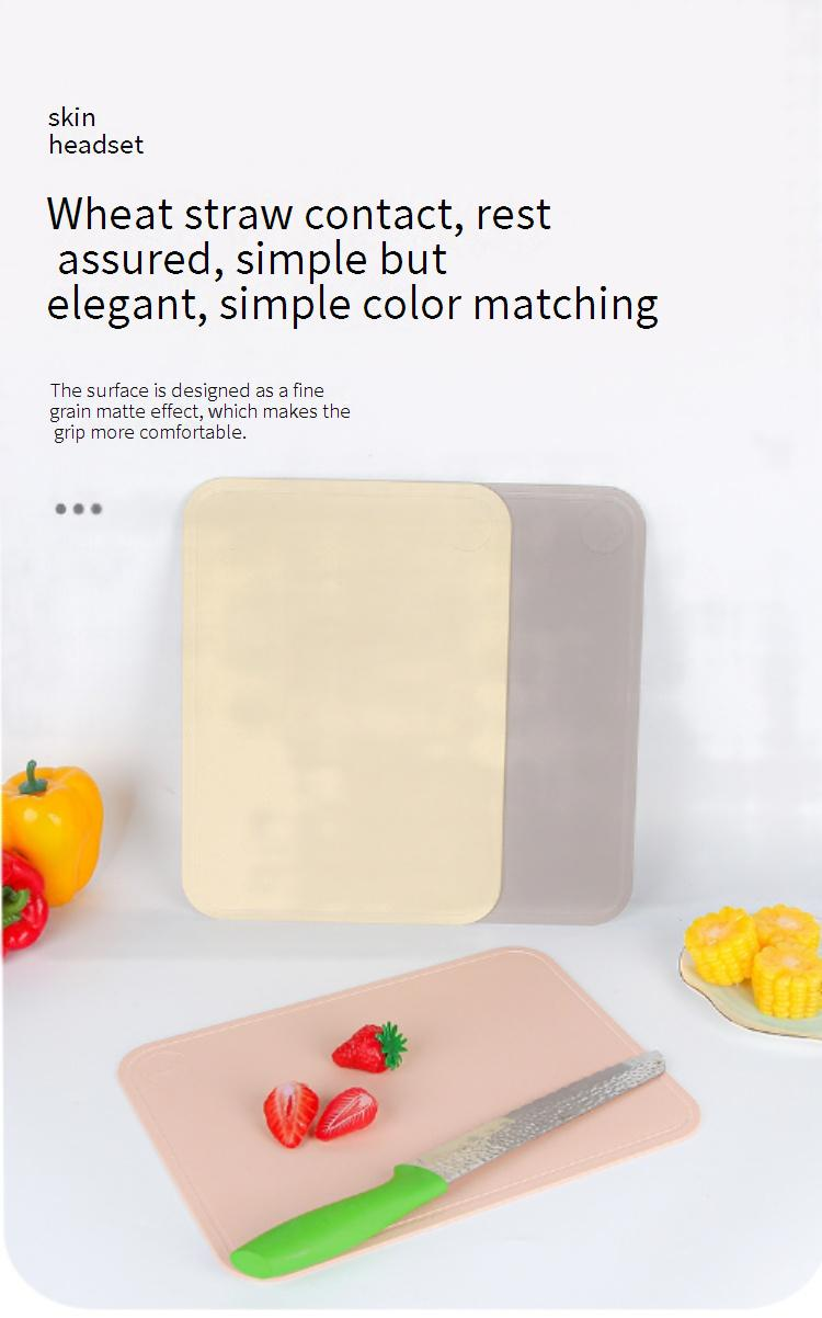 Tagliere ecologico in paglia di grano - Tagliere da cucina multiuso per frutta, verdura e alimenti per bambini_voghion.com