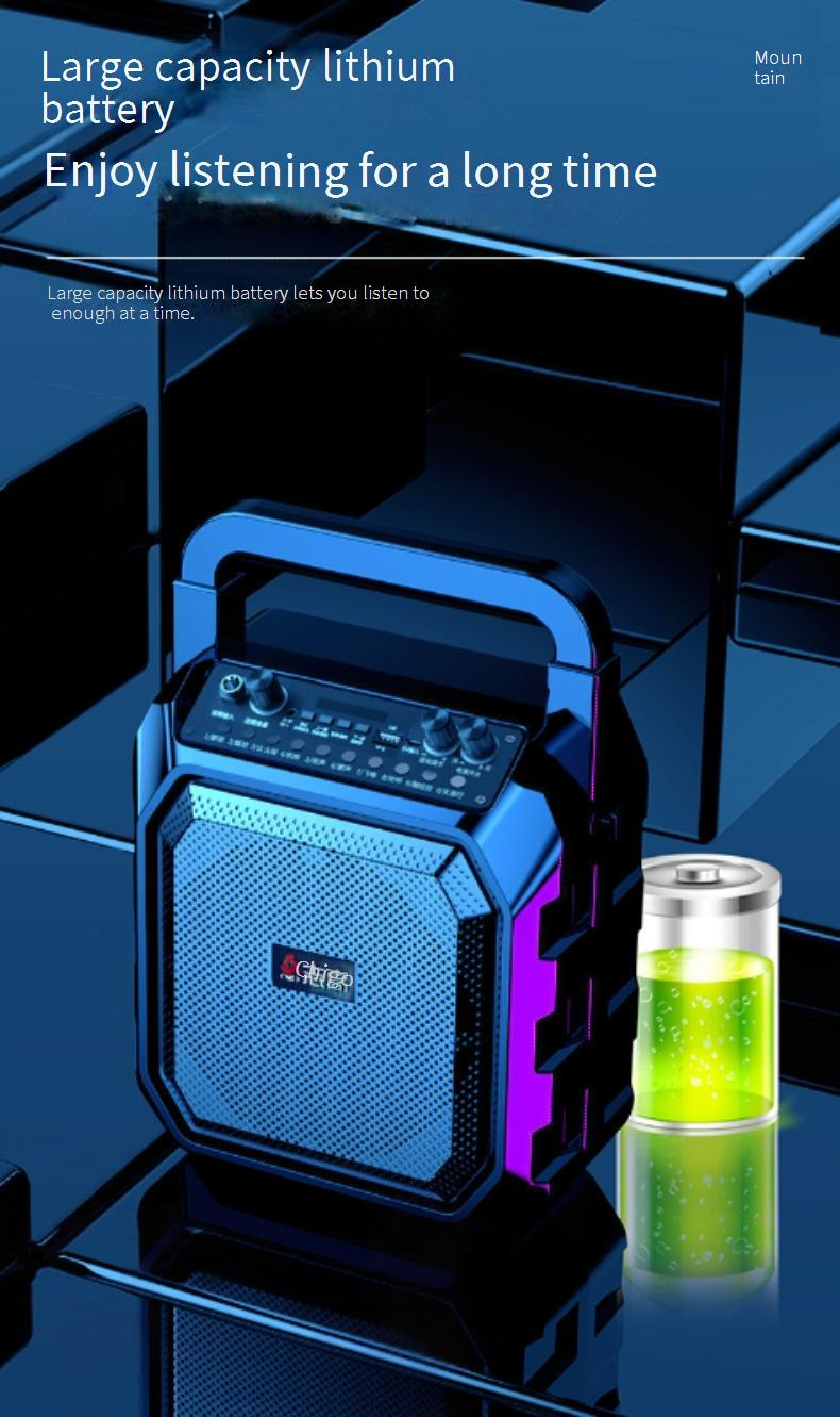 Portable Speakers Chigo Bluetooth Speaker Outdoor Portable Square Dance Speaker With High Volume And Microphone For Karaoke Stalls_voghion.com