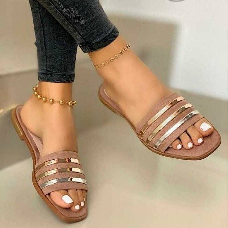 New Wide Width Women's Flat Sandals - Braided Casual Beach Shoes (Comfortable Slip-On Flip Flops, Plus Size Boho Slippers For Women)_voghion.com