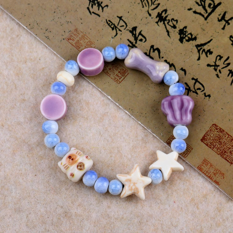 Retro Chinese Ceramic Bracelets - Handcrafted Bead Jewelry With Diverse Charms, Embrace Oriental Elegance Perfect For Boho Jewelry Lovers_voghion.com