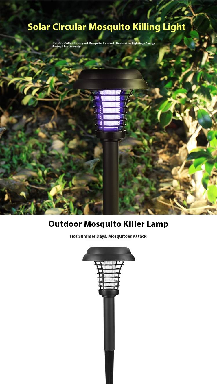 Solarbetriebene Mückenvernichterlampe – Wasserdichter LED-Insektenvernichter für den Außenbereich für Garten, Terrasse, UV-Licht und Stromnetz zur effektiven Insektenbekämpfung_voghion.com