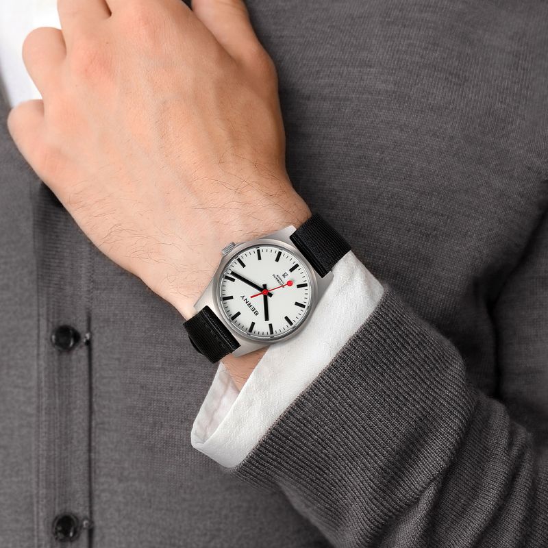 BERNY Automatische titanium horloges voor heren, 10ATM waterdicht analoog mechanisch horloge met datum, nylon band, superlichtgevend saffierkristal polshorloge_voghion.com