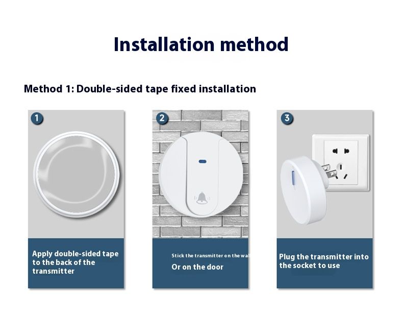 IP68 Waterproof Self-Powered Wireless Doorbell – 433MHz Long Range, 60 Melodies, AC-Powered Receiver (US/EU Plug Options, Expandable 1-to-2 System)_voghion.com