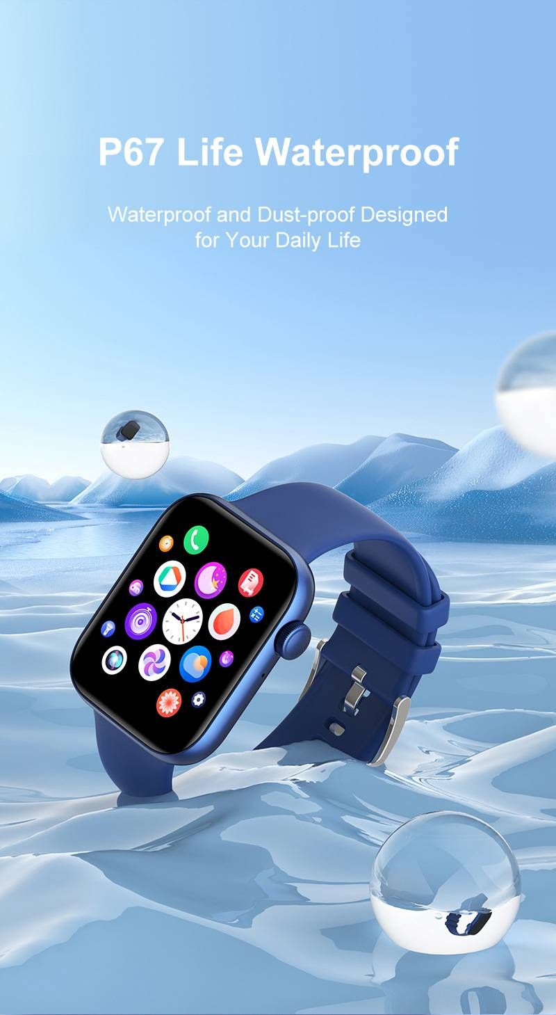 Smartwatch – Bluetooth fitnesstracker met hartslag-, bloeddruk- en muziekbediening (meertalig, vierkant scherm, 7 dagen batterijduur)_voghion.com