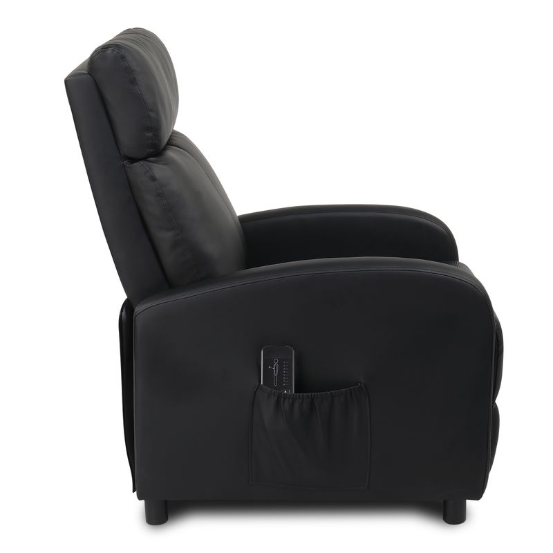 Fauteuil inclinable électrique pour salon, home cinéma, en cuir PU, avec massage et chaleur. Canapé-lit de massage._voghion.com