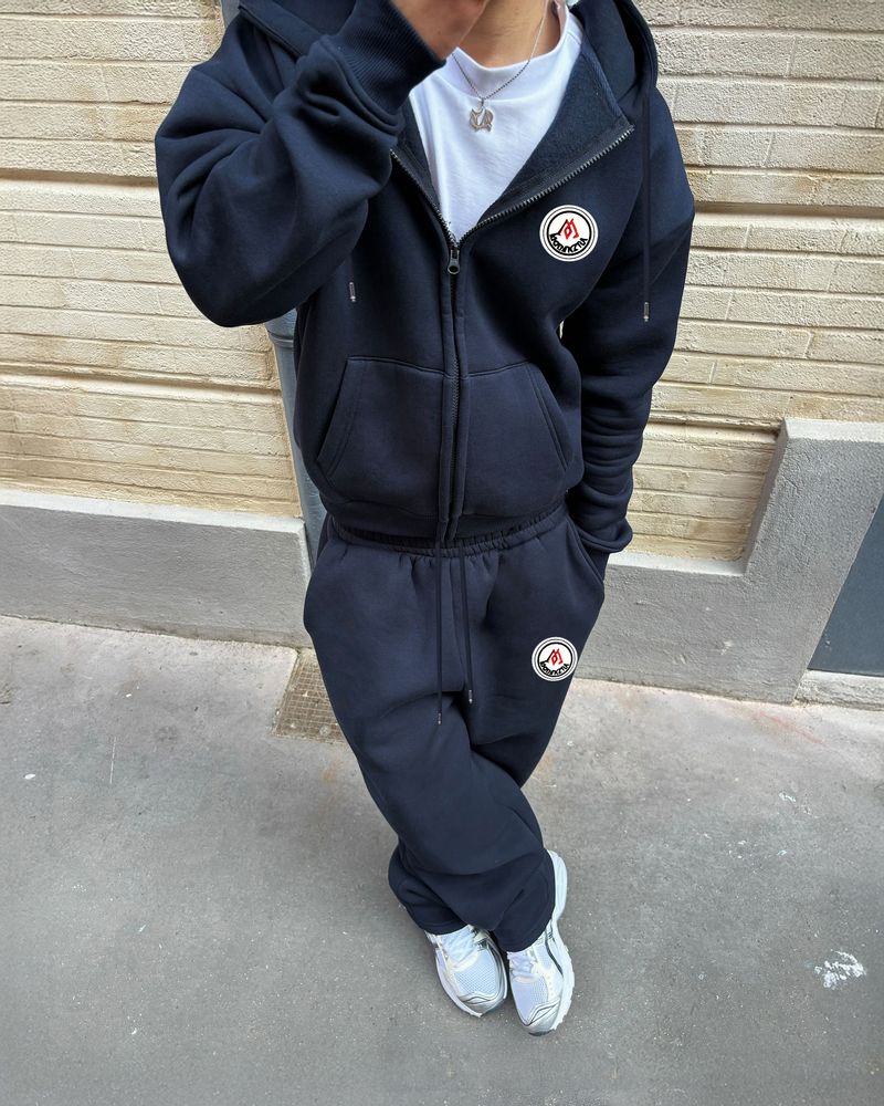 New American Retro Washed Long Sleeved Hooded Shirt Loose Casual Trousers Fashionable Japanese Sweater Suit_voghion.com