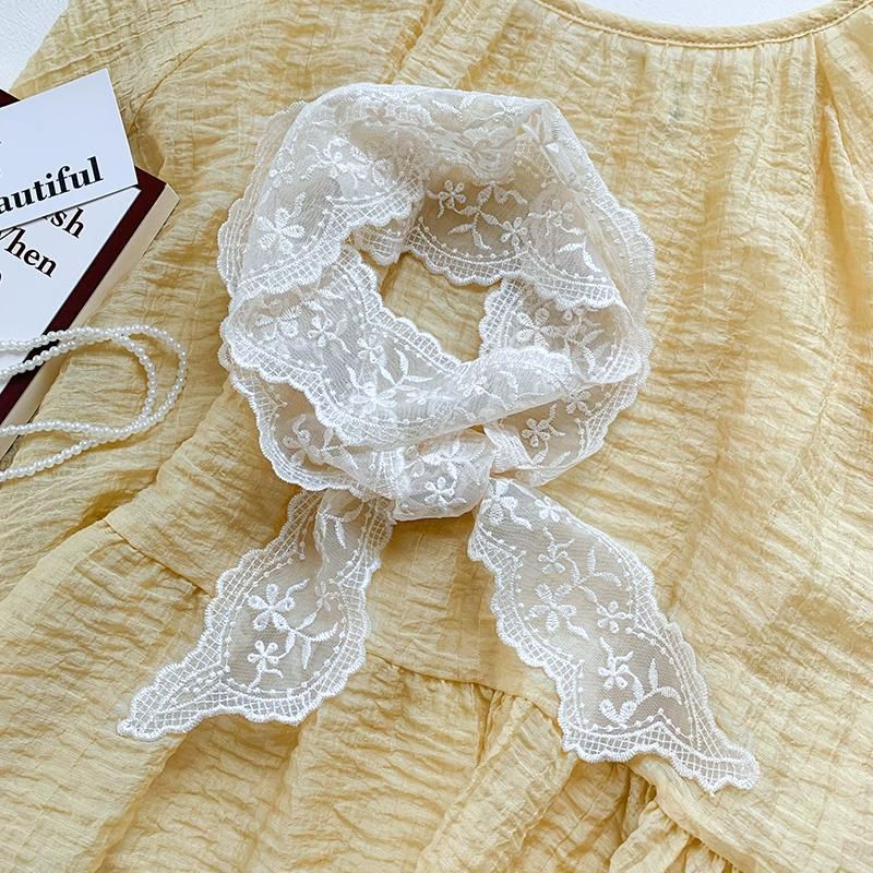 Cinto de renda estilo coreano, faixa de cabelo, fita longa, decorativa, lenço de seda para mulheres AL257_voghion.com