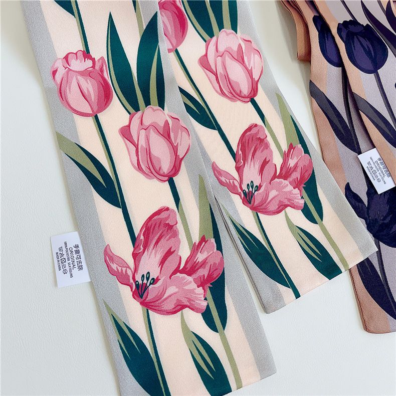 Borsa per rilegatura con cinturino sottile e stretto da donna coreano primavera autunno nuova squisita fascia per capelli tulipano francese con nastro_voghion.com