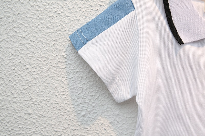 Set di pantaloncini di jeans a maniche corte per polo coreana dei cartoni animati nuovi ragazzi estivi per bambini_voghion.com