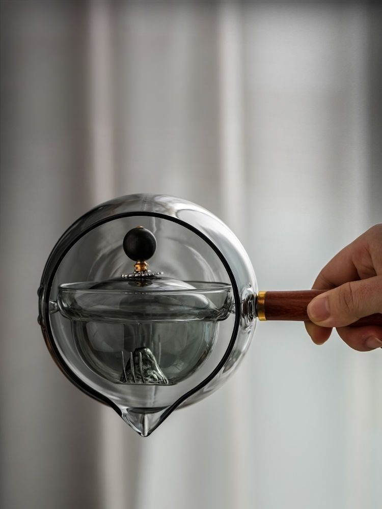 360 Rotating Teapot High Temperature Resistant Thickened New Glass Xiaoyao Tea Brewing Home Full Set_voghion.com