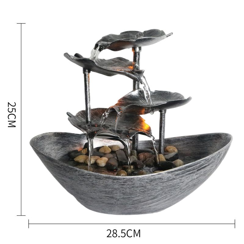 Lampada da scrivania Zen Fountain - Decorazione a cascata a LED alimentata tramite USB con ciclo di flusso, luce Feng Shui per la ricchezza e il relax per casa/ufficio_voghion.com