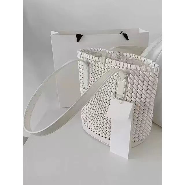 Borsa a mano per donna 2024, nuova tendenza, borsa a tracolla singola di alta qualità, borsa a secchiello leggera e alla moda, intrecciata_voghion.com