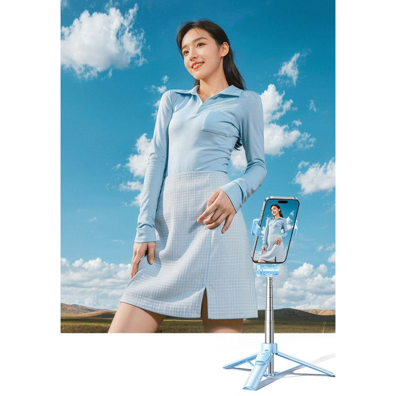 【Little Blue Stick】Ultra Mini Selfie Stick Travel Portable Tripod Phone Photography Artifact 360 Rotation_voghion.com