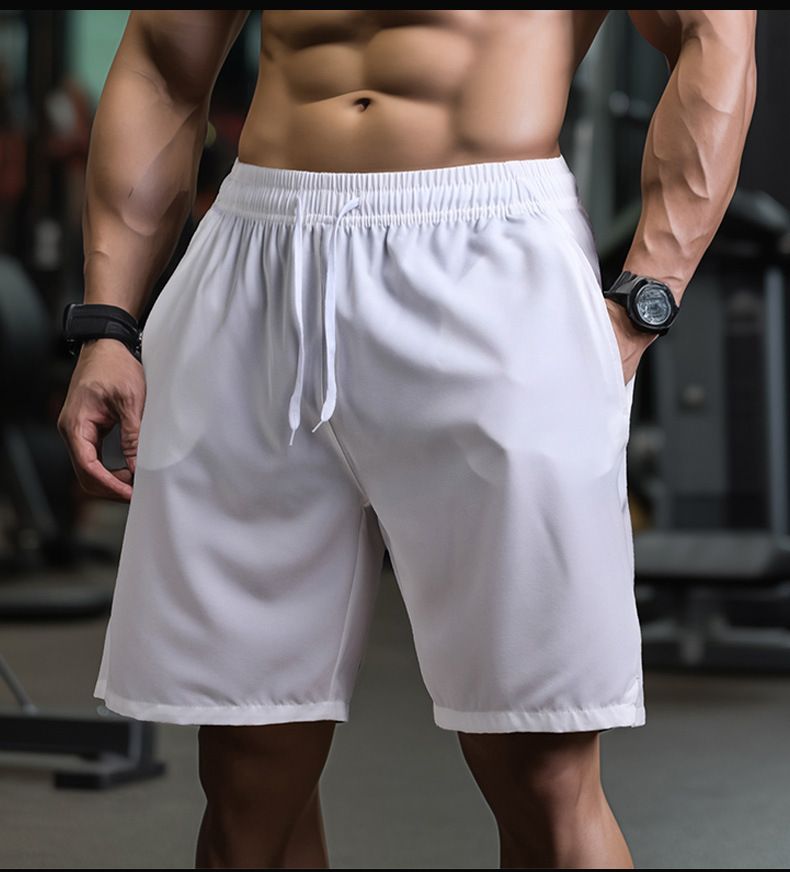 Shorts Men Summer Solid Color Large Size Loose Casual Pants Men Thin Quick Drying Running Sports Fitness Five Point Pants_voghion.com