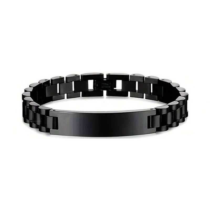 Armband 1PC Heißer Verkauf Licht Edelstahl herren Gebogene Zeichen Armband Kann Graviert Werden Strap Metall_voghion.com