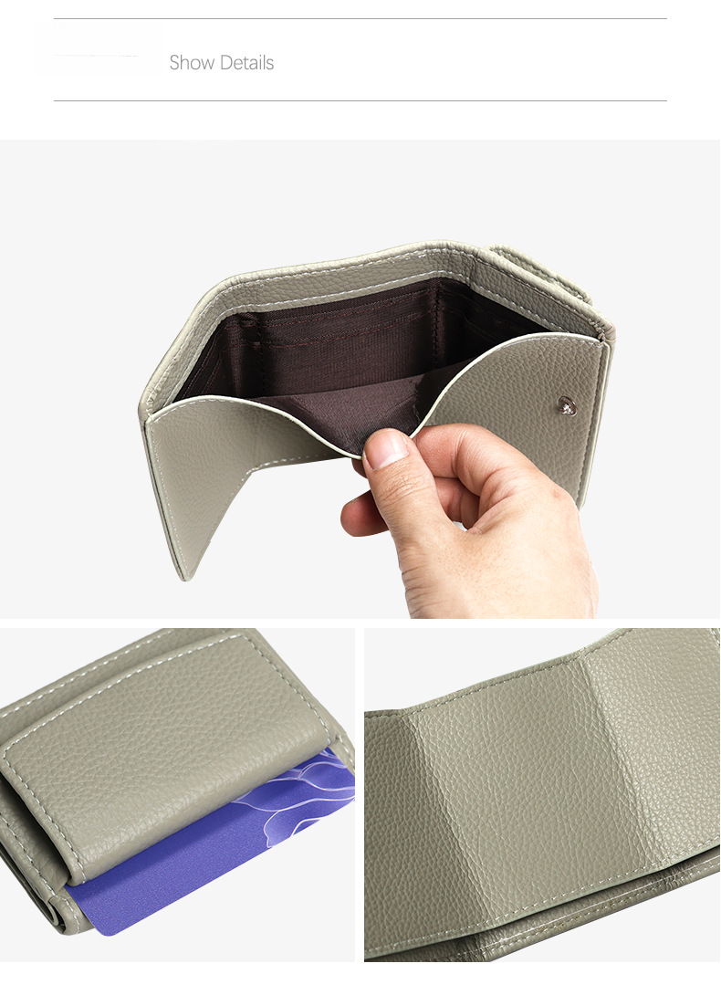 2024 New Small Wallet Instagram Women's Fashion Japanese Student Litchi Pattern Women's Wallet Card Bag Change Bag Wallet_voghion.com