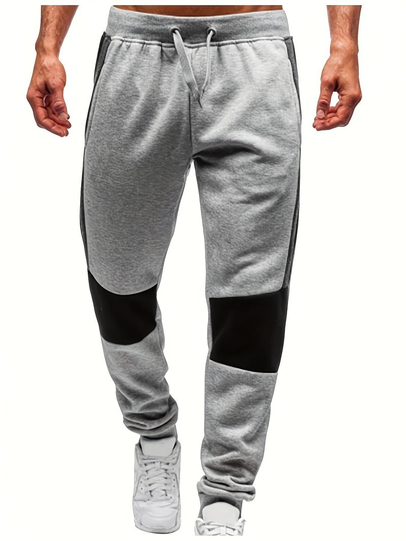 Men's Clothing Casual Jogger Pants With Zippered Pockets - Slim Fit Stretch Polyester Comfortable For Sports Daily Wear ( Light Gray, Black)_voghion.com