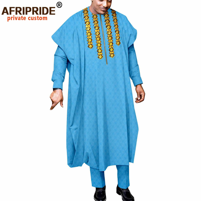Männerkleeder Afrikanesch ethnesch eenfaarweg Kotteng Männer Casual Jackett + Hosen + Mantel_voghion.com