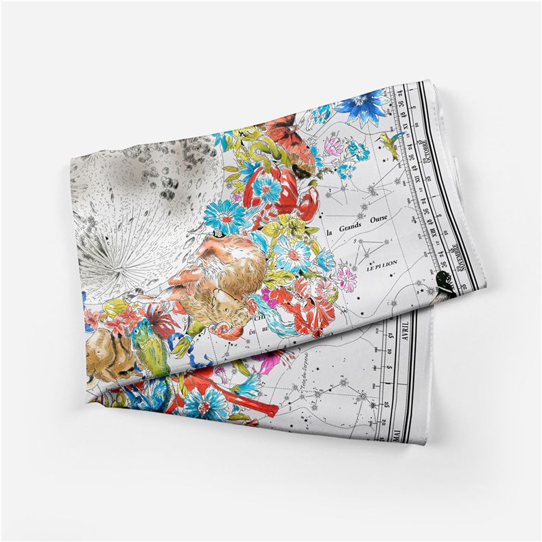 Protetor solar feminino primavera/verão, novo protetor solar de viagem para decoração de verão de seda coreana, pequeno lenço quadrado_voghion.com