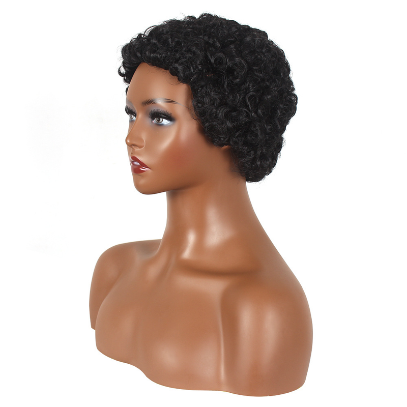 synthetic wig for women with small curly explosive head and a synthetic fiber wig_voghion.com