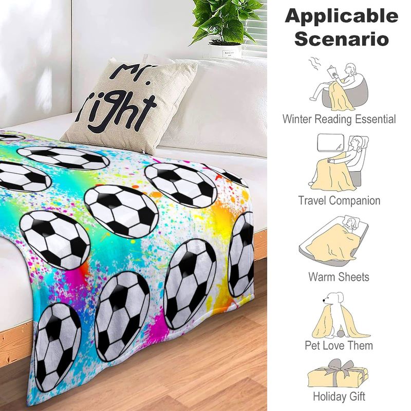 Football Blanket Blanket Soft And Comfortable Flannel Warm Home Essential Printed Blanket Men And Women Gift_voghion.com