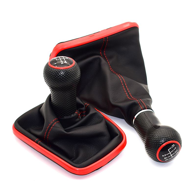 For VW Golf IV 4 GTI R32 Bora Jetta 5 Speed Black Frame Gear Shift Knob Lever Gaiter Boot 1999-2004 23mm_voghion.com