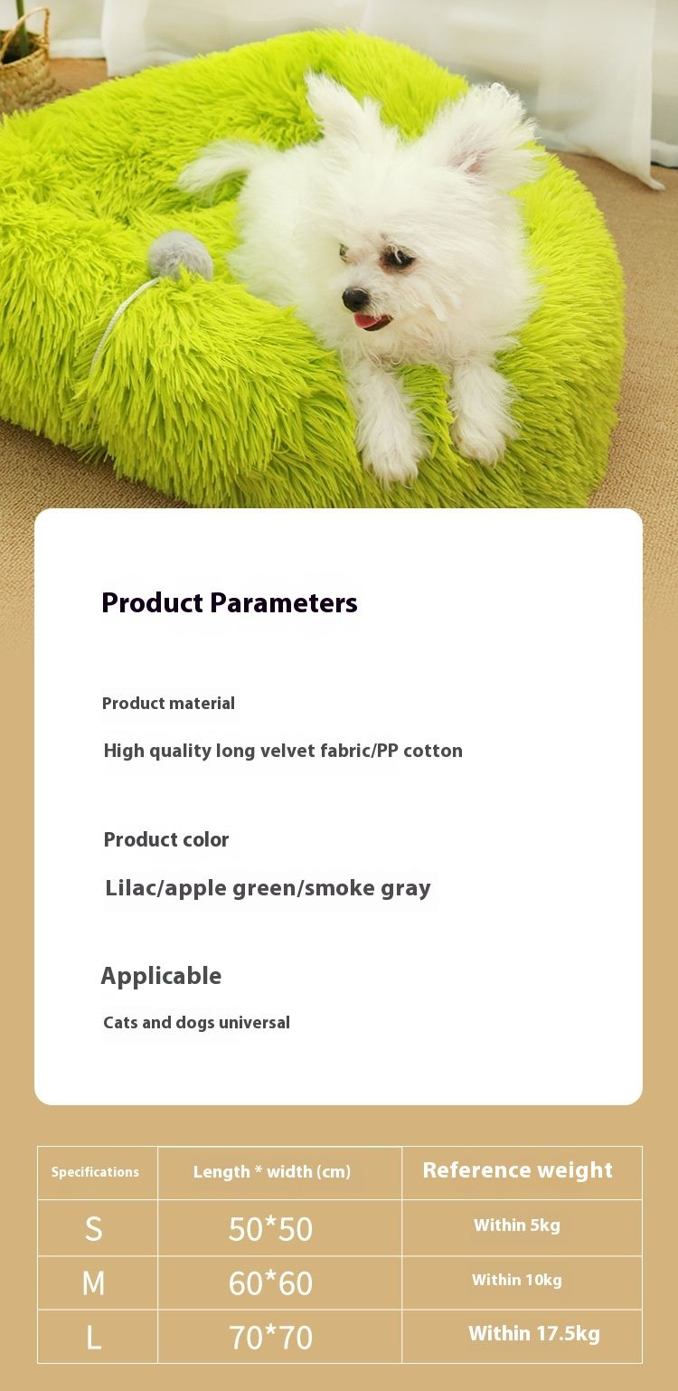 Cat's Long Hairy Winter Warmth, Internet Celebrity Dog's Cat Bed, Teddy, Kitten, Step on Milk, Nest, Triangle, Self_voghion.com