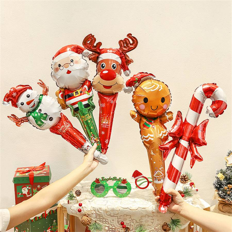2set(5pcs/set) Christmas Foil Balloons Santa Claus Candy Gingerbread Man Christmas Balloons for Merry Christmas Decorations_voghion.com