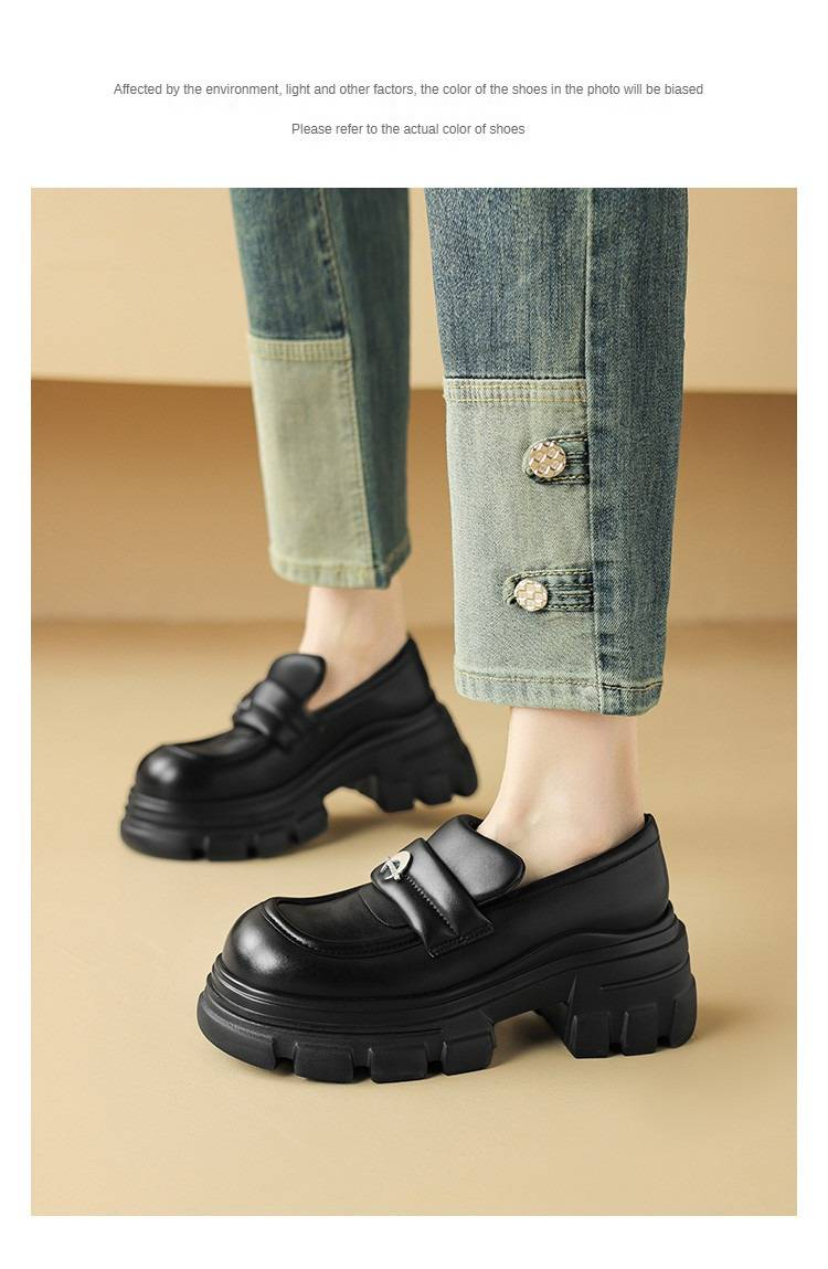 cameido Women's 2024 Retro Thick-Soled Loafers, Suede Slip-On Dress Shoes_voghion.com