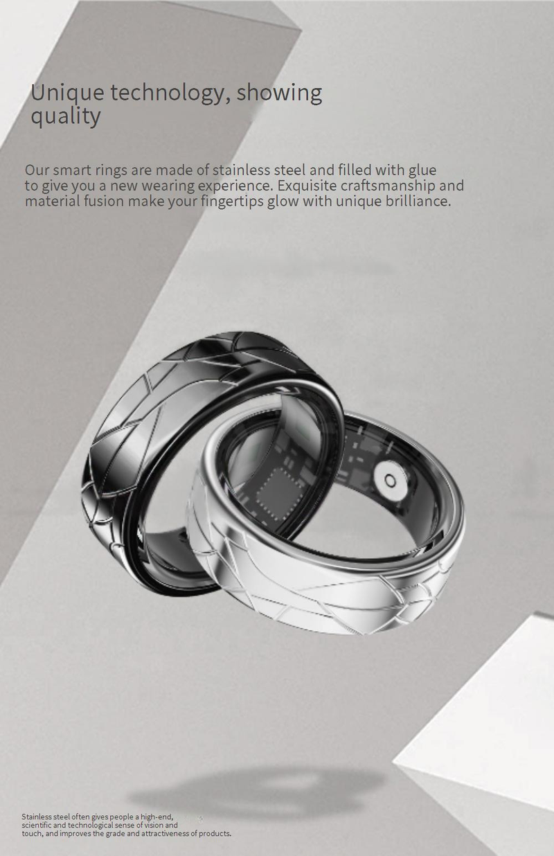 Électronique intelligente E-books Surveiller la fréquence cardiaque Oxygène sanguin Sommeil Photographie Exercice Santé des femmes Bague intelligente_voghion.com