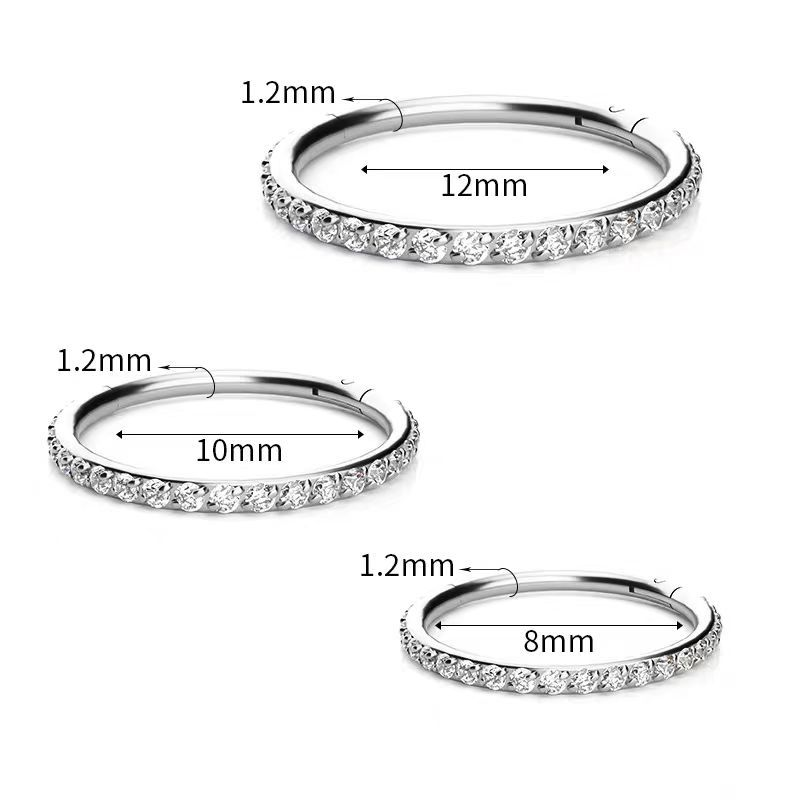 Anello da naso con micro intarsi in acciaio 316L, per uomo e donna, con perno multifunzionale e cerniera_voghion.com