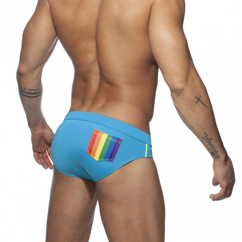 Men's Fashionable Color-striped Element Triangular Sexy Swimming Trunks, Simple And Sexy Bikini Swimsuit_voghion.com
