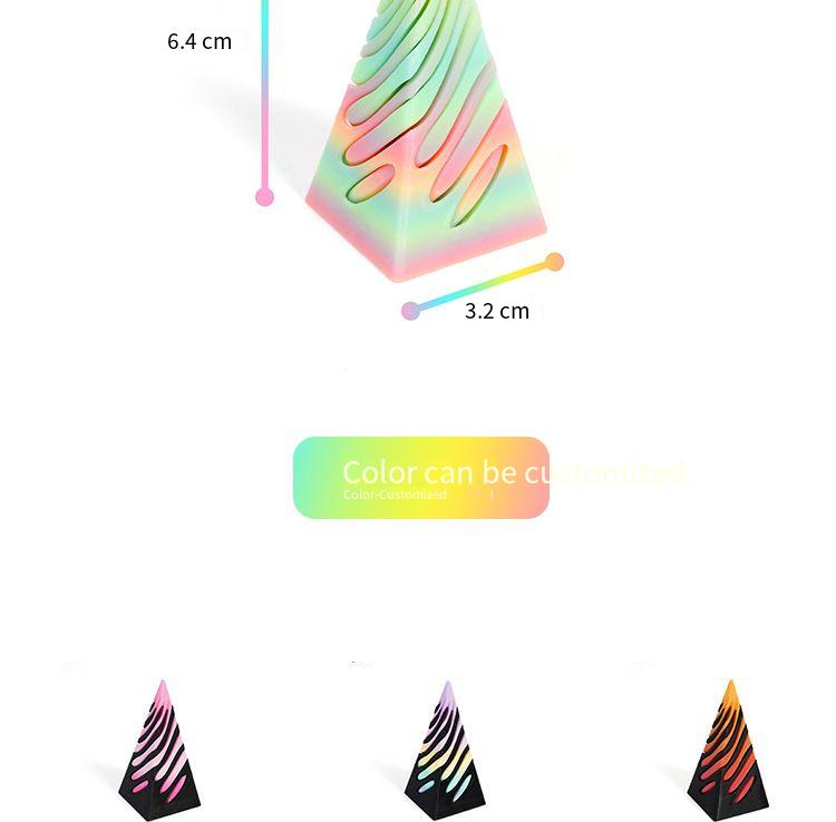 3D Printed Pyramid Spinning Toys Educational Spiral Three Dimensional Structure Fingertip Ornaments Two Color Vortex Toys_voghion.com