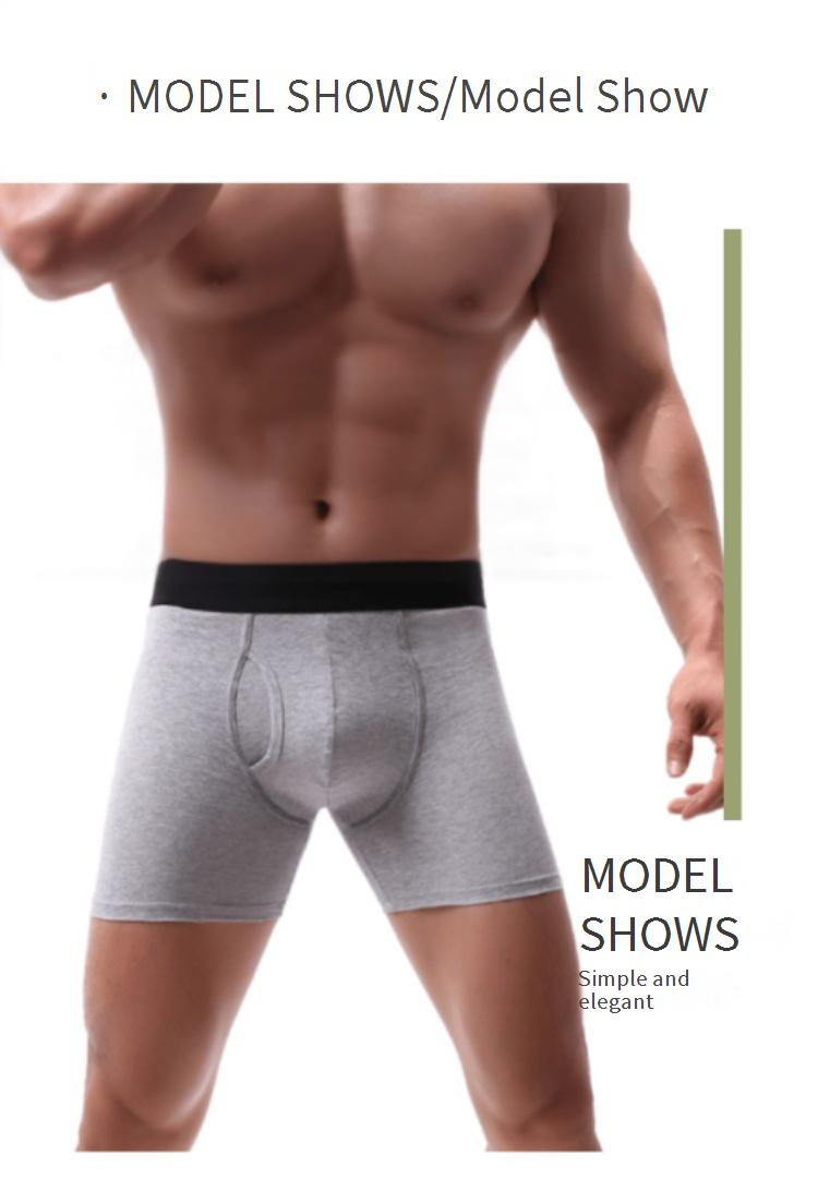 Intimo da uomo in puro cotone, boxer sportivi con apertura laterale, pantaloncini da uomo traspiranti convessi a U_voghion.com