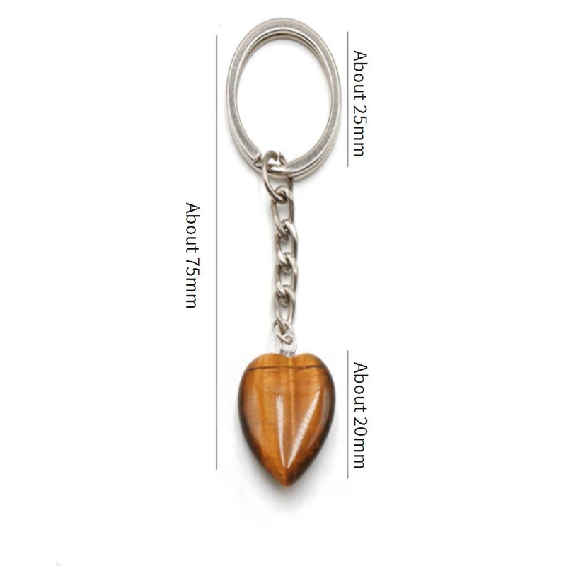 Natural Crystal Raw Stone Keychain Handmade DIY Polished Ore Gemstone Decorative Pendant Batch_voghion.com