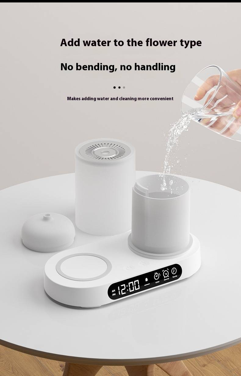 Aromadiffusor mit kabellosem Ladevorgang und Bluetooth-Lautsprecher, 500-ml-Luftbefeuchter, stimmungsvolle Beleuchtung für Zuhause und Büro, automatische Abschaltung, leiser Betrieb_voghion.com
