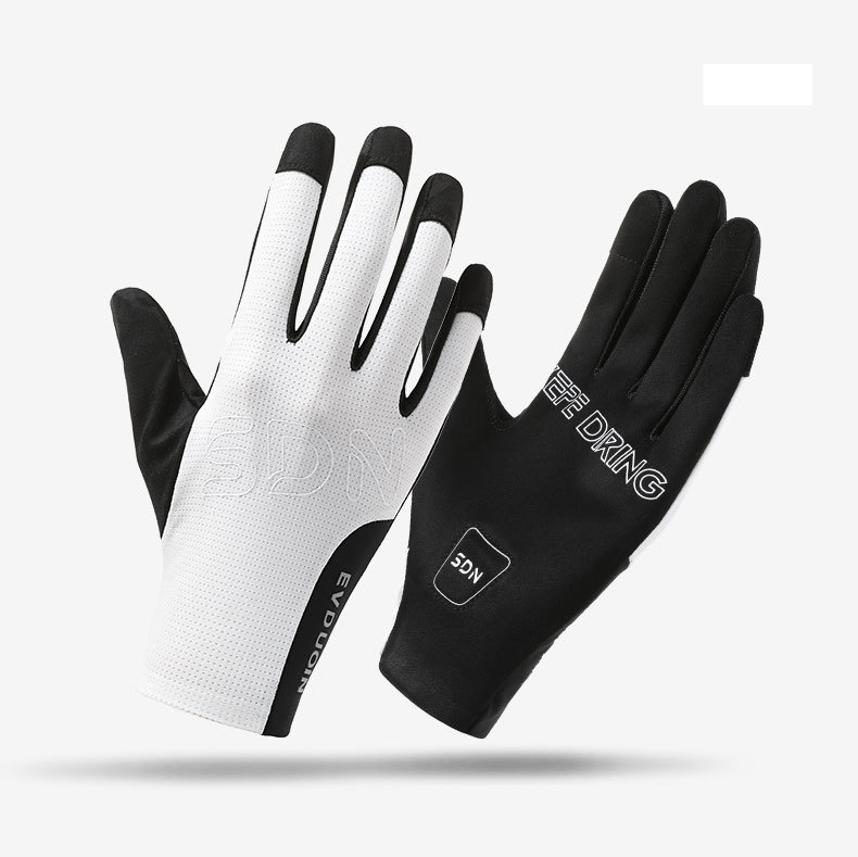 Herren-Fahrradhandschuhe, Eisseide, Sonnenschutz, atmungsaktives Mesh, Fahrrad, elastisch, rutschfest, lange Finger, Fitnesshandschuhe, Touchscreen_voghion.com