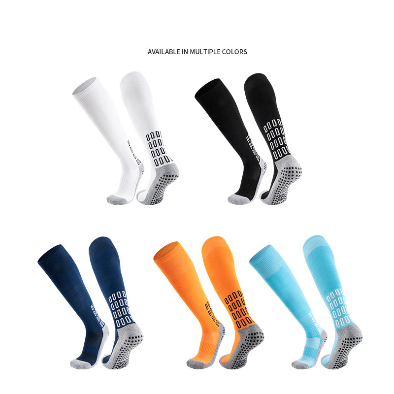 Football Socks Long Tube Thick Towel Bottom Sports Socks Adult Glue Non Slip Wear Resistant Breathable Over The Knee Sports Socks_voghion.com