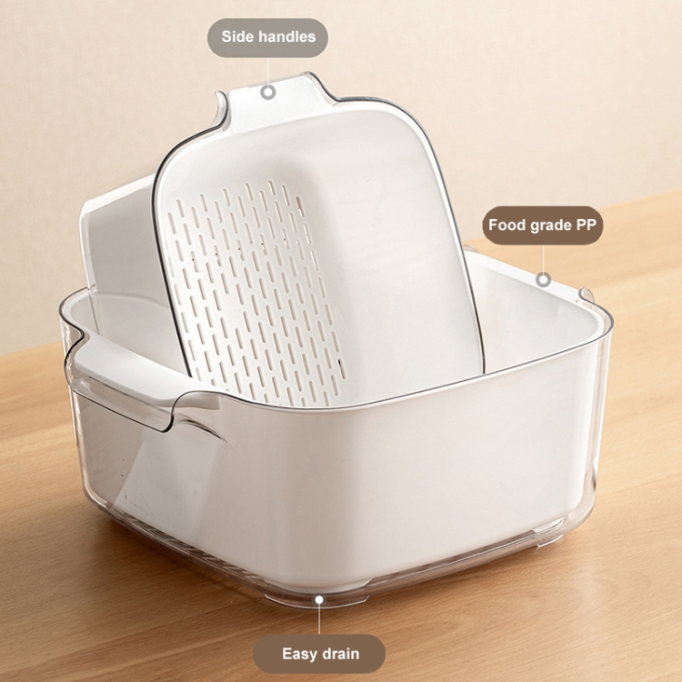 Kitchen Double Layer Drainage Basket Vegetable And Fruit Storage Rack_voghion.com