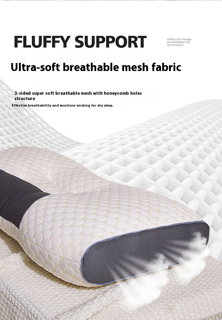 Cuscino ortopedico di supporto cervicale - Cuscino in fibra di poliestere traspirante per alleviare il dolore al collo, altezza regolabile 10-15 cm (bianco)_voghion.com
